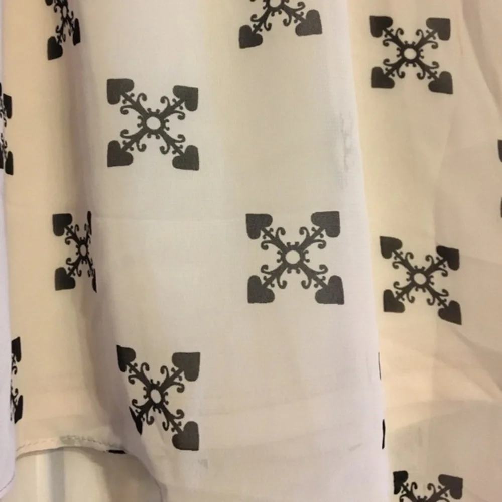 SALE!!! cream/black hi-low skirt elastic waist 6 - Picture 4 of 7